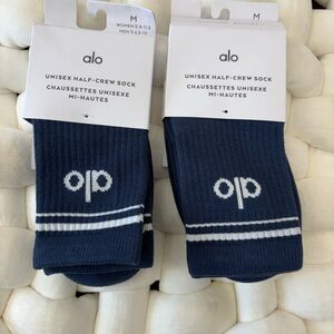 ALO Yoga Dark Blue Unisex Half-Crew Socks